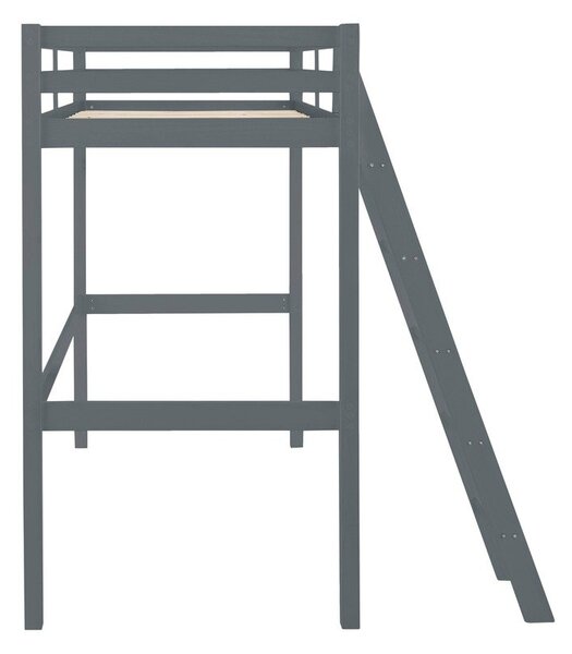 Sivi uzdignuti krevet od borovine Støraa Alpi2, 90 x 200 cm