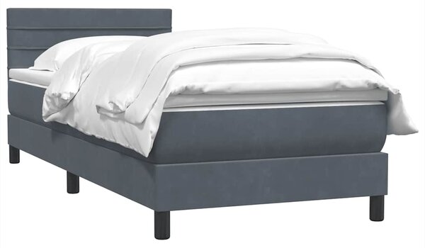 Box Spring krevet s madracem tamno sivi 80x210 cm baršun - Siva / 80 x 210 cm