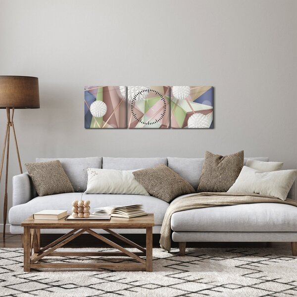 Slika - 3D abstrakcija v pastelnih barvah (sa satom) (90x30 cm)