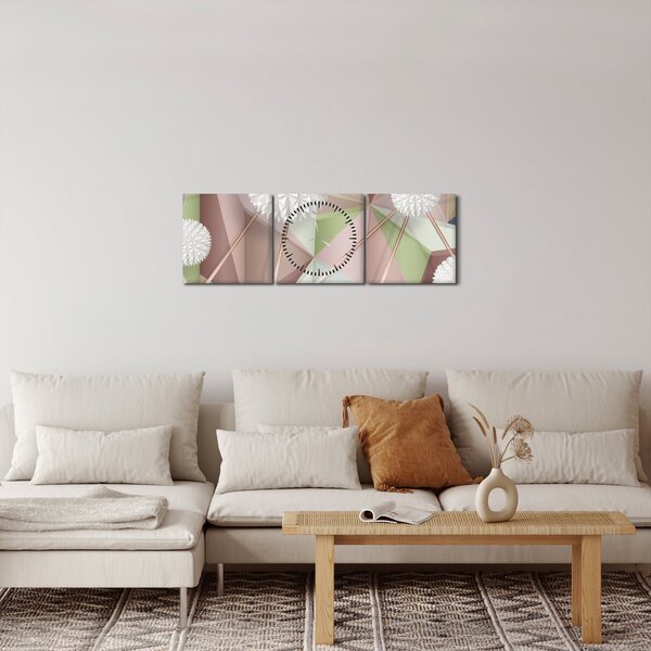 Slika - 3D abstrakcija v pastelnih barvah (sa satom) (90x30 cm)