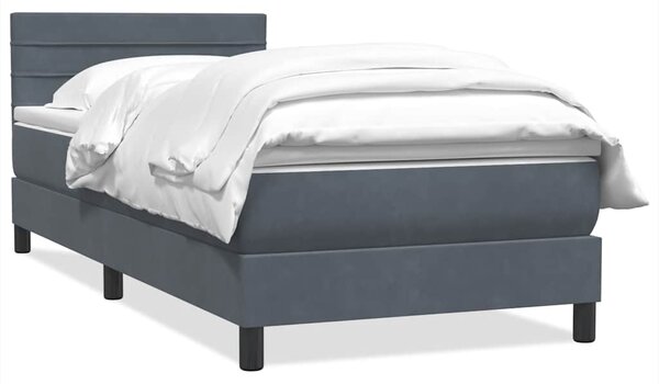 Box Spring krevet s madracem tamno sivi 80x210 cm baršun - Siva / 80 x 210 cm