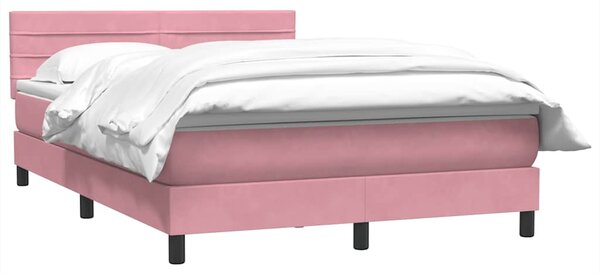 Box Spring krevet s madracem ružičasti 140x220 cm baršun - Ružičasti / 140 x 220 cm