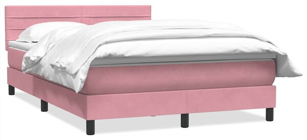 Box Spring krevet s madracem ružičasti 140x220 cm baršun - Ružičasti / 140 x 220 cm