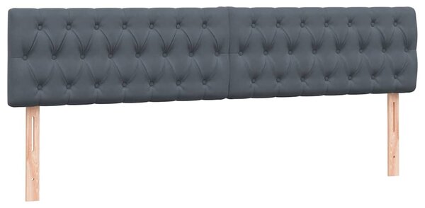 Krevet s oprugama i madracem tamnosivi 180x210 cm baršunasti - Siva / 180 x 210 cm