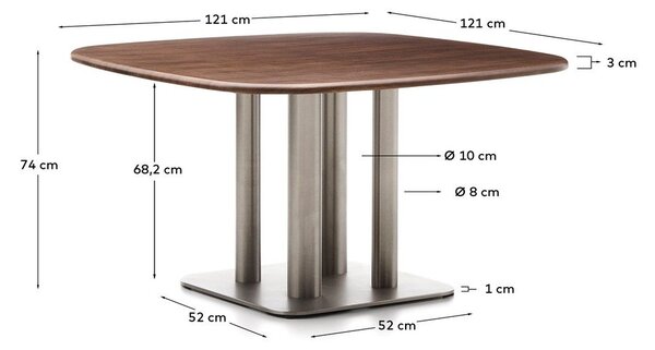 Blagovaonski stol u dekoru oraha 121x121 cm Melvar – Kave Home