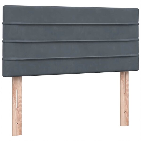 Box Spring krevet s madracem tamno sivi 80x210 cm baršun - Siva / 80 x 210 cm
