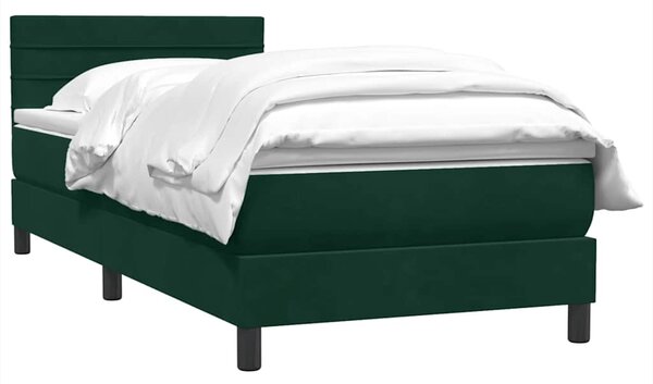 Box Spring krevet s madracem tamnozeleni 80x220 cm baršun - Zelena / 80 x 220 cm