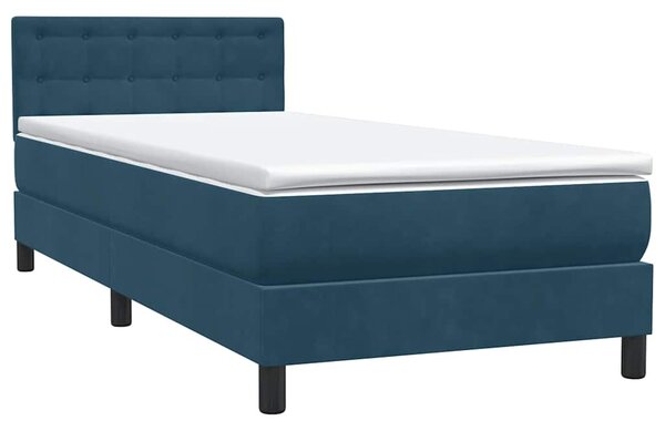 Box Spring krevet s madracem tamnoplavi 80x210 cm baršun - Plava / 80 x 210 cm