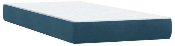 Box Spring krevet s madracem tamnoplavi 80x210 cm baršun - Plava / 80 x 210 cm