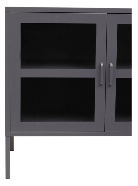 Siva željezna vitrina 140x80x45 cm Acier – Premier Housewares