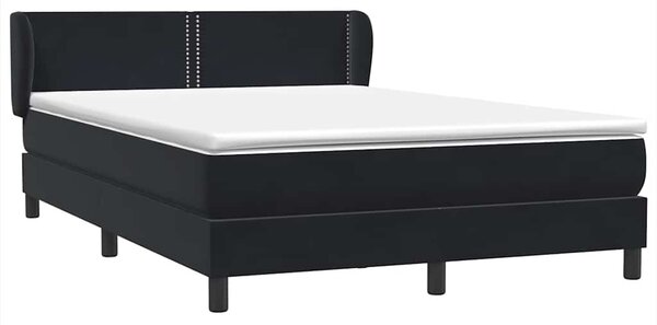 Box spring krevet s madracem crni 160x210 cm baršunasti - Crna / 160 x 210 cm