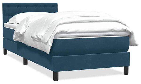 Box Spring krevet s madracem tamnoplavi 80x210 cm baršun - Plava / 80 x 210 cm
