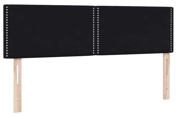 Box spring krevet s madracem crni 160x210 cm baršunasti - Crna / 160 x 210 cm