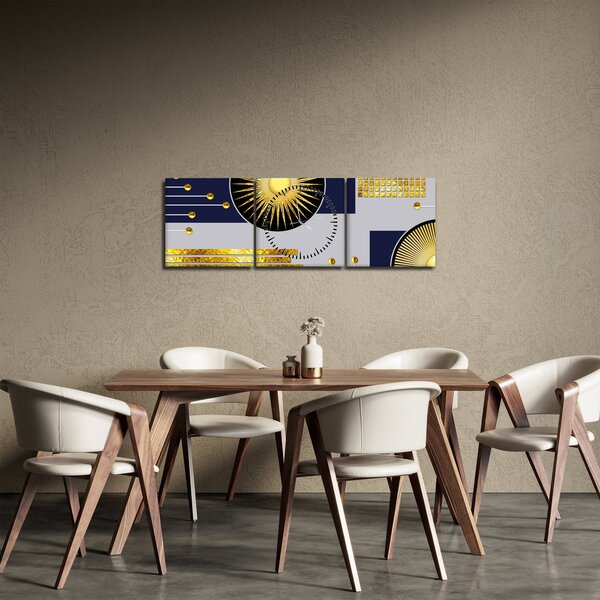 Slika - Zlati krogi (sa satom) (90x30 cm)