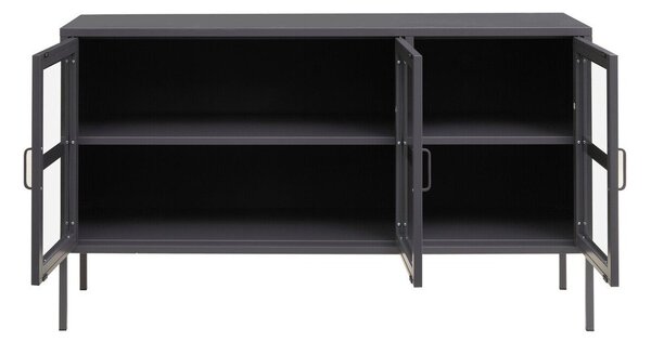 Siva željezna vitrina 140x80x45 cm Acier – Premier Housewares