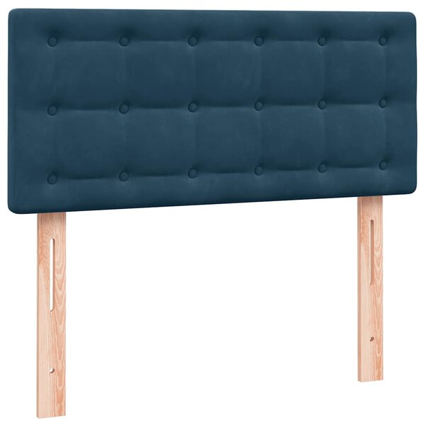 Box Spring krevet s madracem tamnoplavi 80x210 cm baršun - Plava / 80 x 210 cm