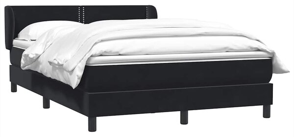 Box spring krevet s madracem crni 160x210 cm baršunasti - Crna / 160 x 210 cm