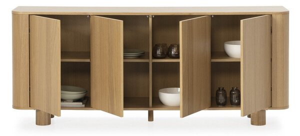 Komoda u dekoru hrasta u prirodnoj boji 180x75x40 cm Padoc – MOME