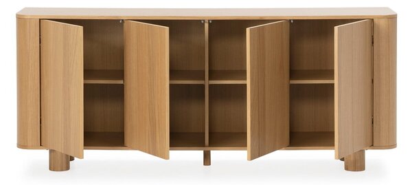Komoda u dekoru hrasta u prirodnoj boji 180x75x40 cm Padoc – MOME