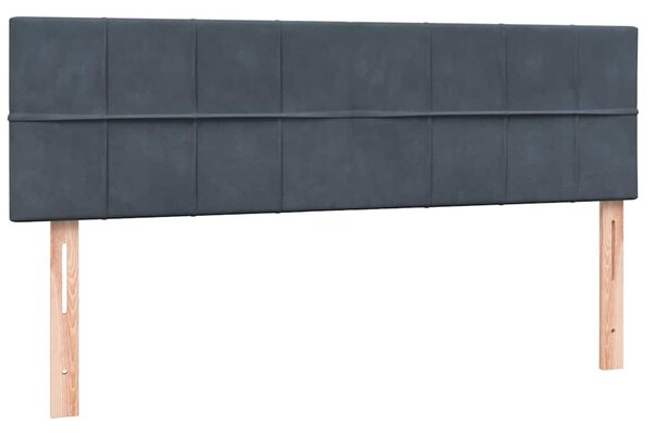Krevet s oprugama i madracem tamnosivi 160x210 cm baršunasti - Siva / 160 x 210 cm