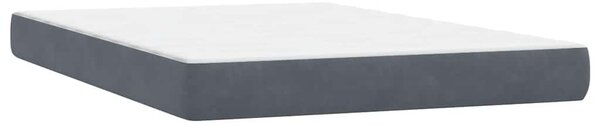 Krevet s oprugama i madracem tamnosivi 160x210 cm baršunasti - Siva / 160 x 210 cm