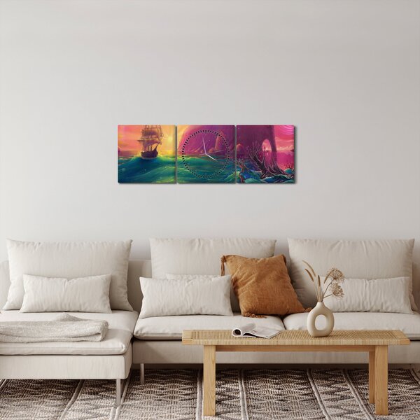 Slika - Oljna slika, Potovanje v fantastično kraljestvo (sa satom) (90x30 cm)