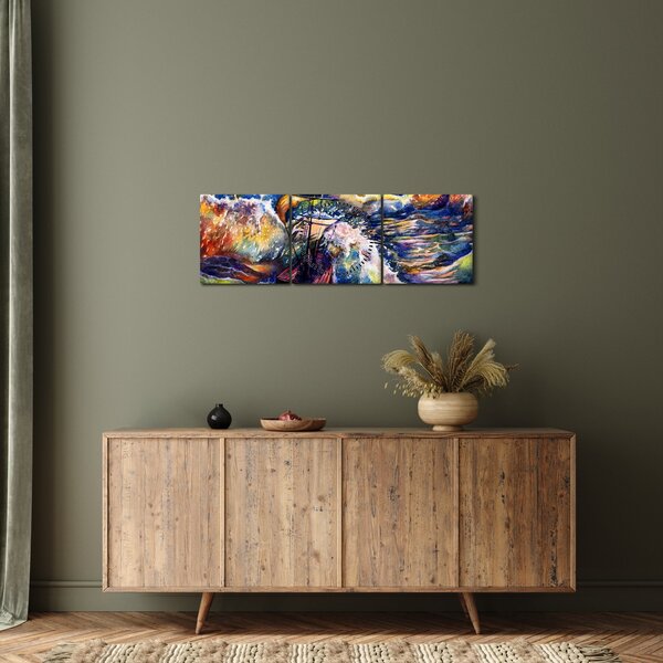 Slika - Ladja na oceanskih valovih, akvarel (sa satom) (90x30 cm)