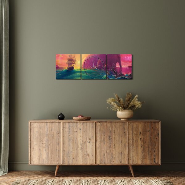 Slika - Oljna slika, Potovanje v fantastično kraljestvo (sa satom) (90x30 cm)