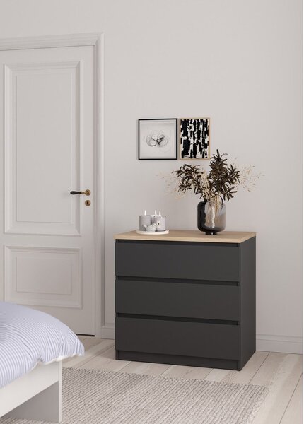 Tamno siva komoda 77x76x50 cm Naia – Tvilum