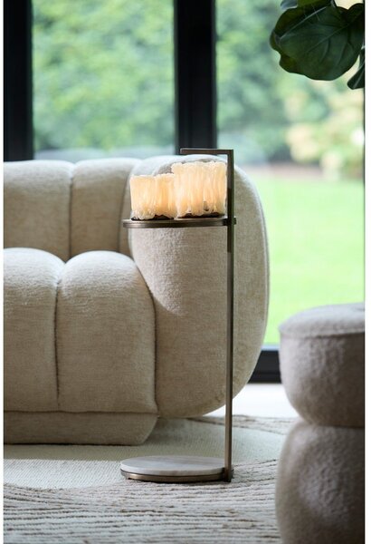 Okrugao pomoćni stol s mramornom pločom ø 26 cm Leda – Light & Living