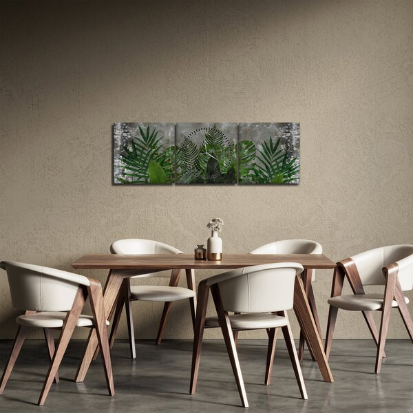 Slika - Betonski zid z rastlinami (sa satom) (90x30 cm)