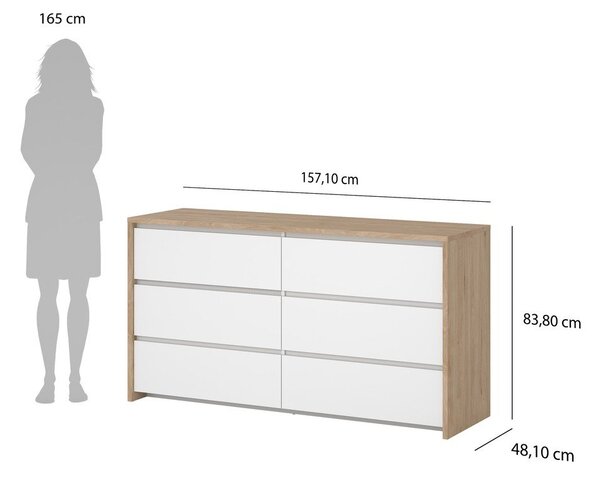 Bijela komoda 157x84x48 cm Next – Tvilum