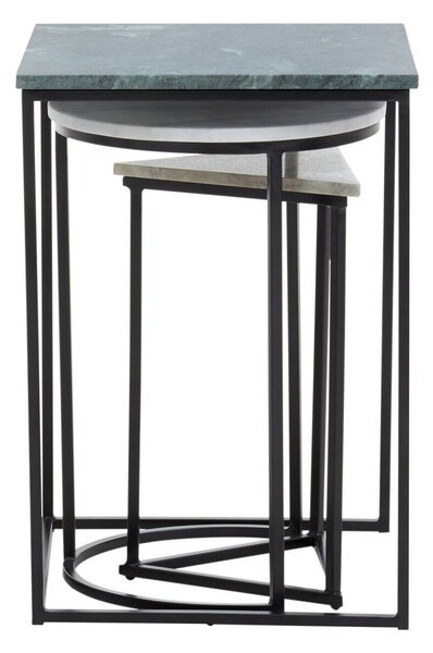 Pomoćni stolići u setu 3 kom s mramornom pločom 40x40 cm Mandoli – Premier Housewares