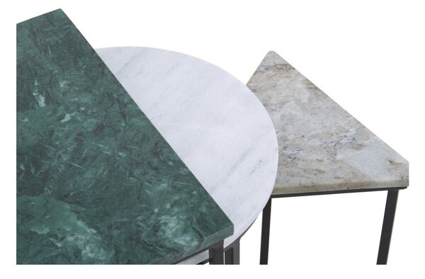 Pomoćni stolići u setu 3 kom s mramornom pločom 40x40 cm Mandoli – Premier Housewares