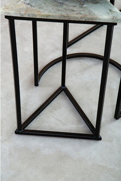 Pomoćni stolići u setu 3 kom s mramornom pločom 40x40 cm Mandoli – Premier Housewares