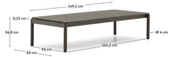 Metalni vrtni stolić za kavu 63x149 cm Sorells – Kave Home