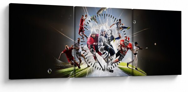 Slika - Športniki (sa satom) (90x30 cm)
