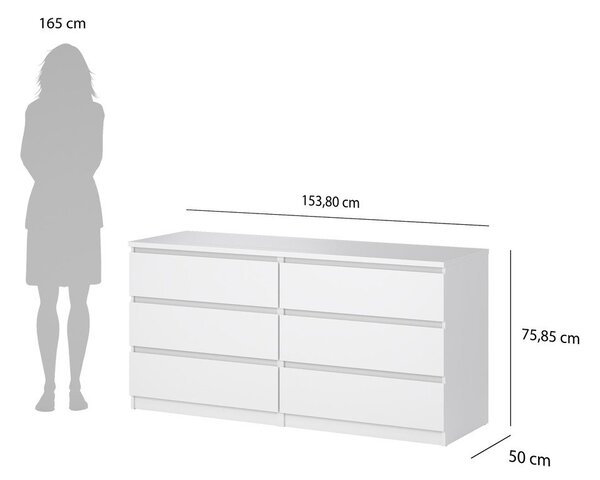 Bijela komoda 154x76x50 cm Naia – Tvilum