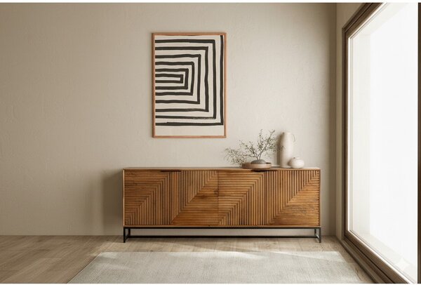 Komoda od masivnog manga u prirodnoj boji 210x80x40 cm Nereida – MOME