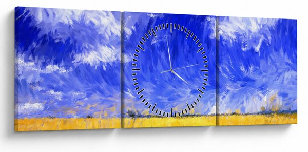 Slika - Oljna slika, Zlato polje (sa satom) (90x30 cm)