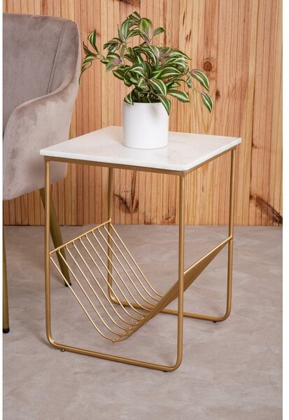 Pomoćni stol s mramornom pločom 40x40 cm Mandoli – Premier Housewares
