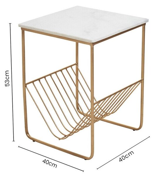Pomoćni stol s mramornom pločom 40x40 cm Mandoli – Premier Housewares