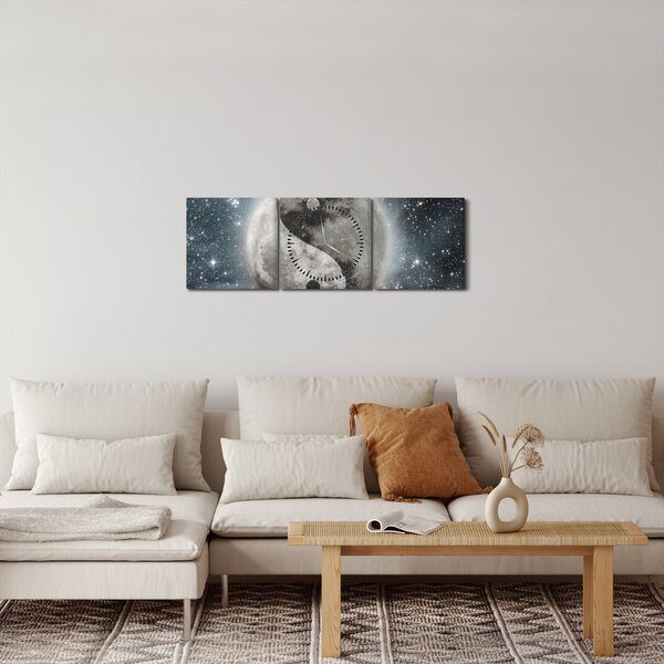 Slika - Kozmično ravnovesje (sa satom) (90x30 cm)