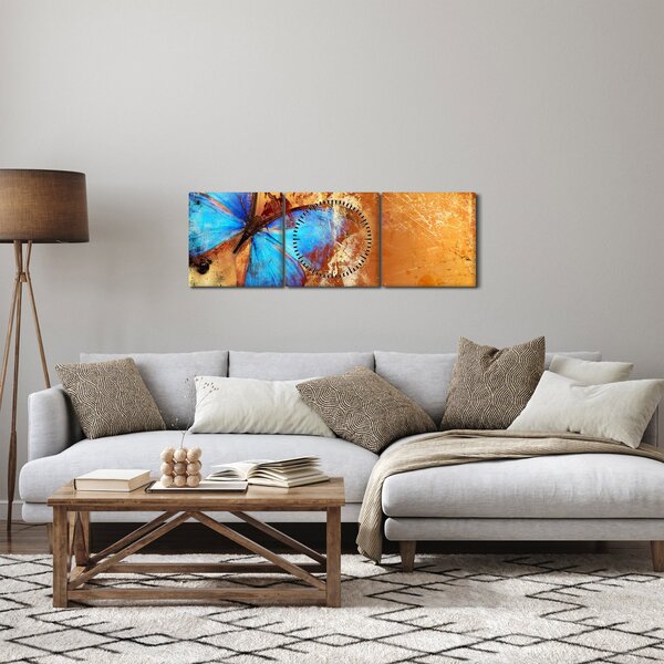 Slika - modri metulj (sa satom) (90x30 cm)