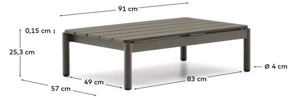 Metalni vrtni stolić za kavu 57x91 cm Sorells – Kave Home