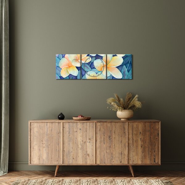 Slika - Tropski grmi (sa satom) (90x30 cm)