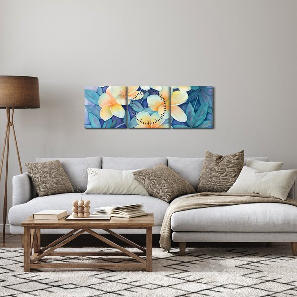 Slika - Tropski grmi (sa satom) (90x30 cm)