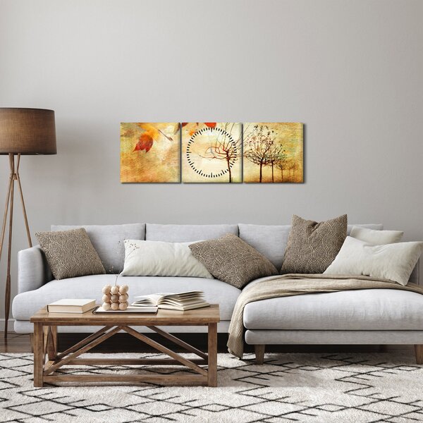 Slika - Jesensko razpoloženje (sa satom) (90x30 cm)