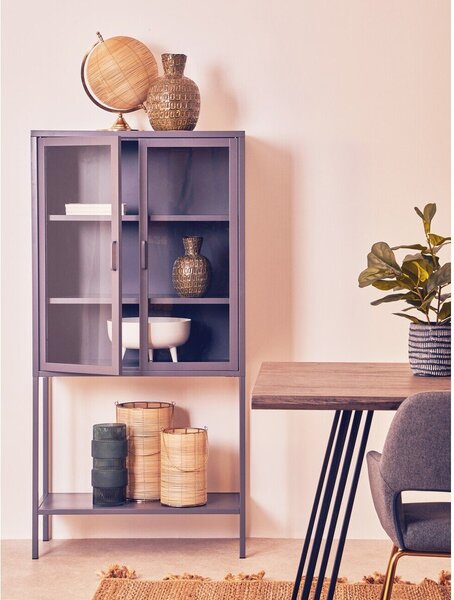 Siva željezna vitrina 75x150x35 cm Acier – Premier Housewares