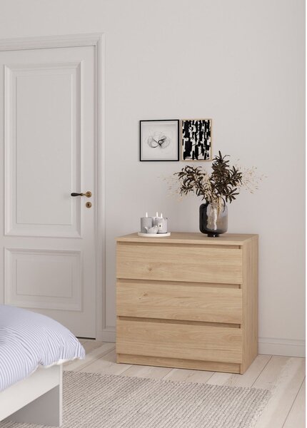 Komoda u dekoru hrasta u prirodnoj boji 77x76x50 cm Naia – Tvilum